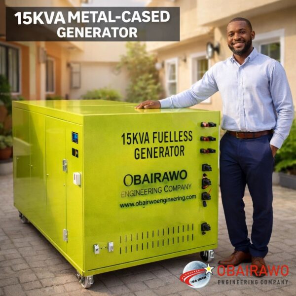 Obairawo 15KVA Fuelless Generator – 24/7 Power, Zero Fuel Costs