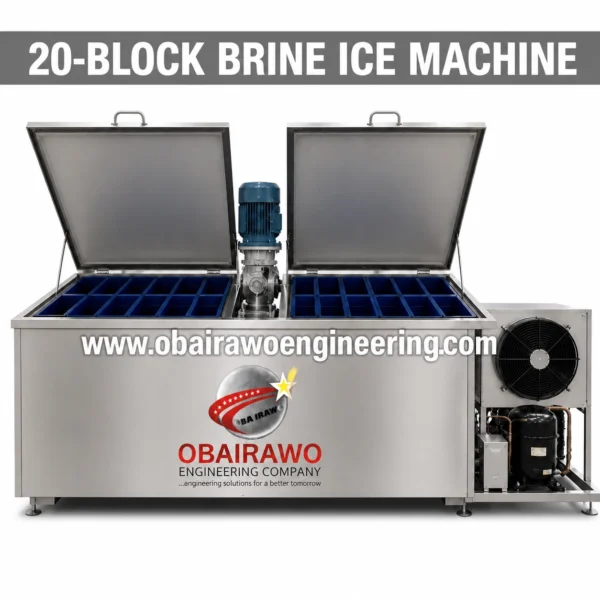 20 Block Brine IceBlock Machine without solar power accessories: (8 hours production speed)