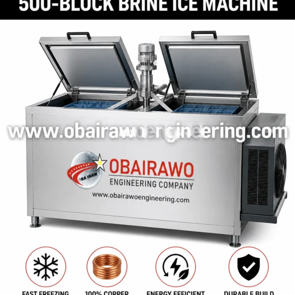 500-Block Brine IceBlock Machine without solar power accessories ( 8 hours production speed )