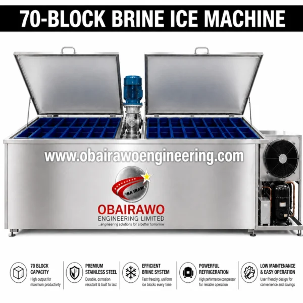 70 Block Brine IceBlock Machine Without Solar Accessories ( 12 hours production speed )